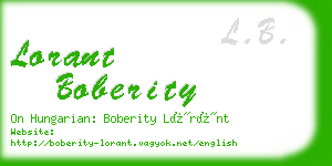 lorant boberity business card